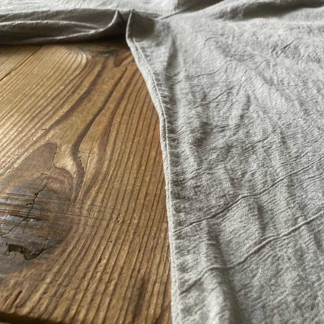 【ちょこたん】コットンリネン シンプルもんぺ グレー うなぎの寝床 L寸