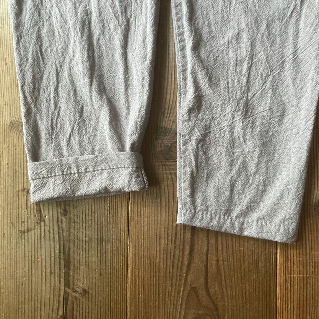 【ちょこたん】コットンリネン シンプルもんぺ グレー うなぎの寝床 L寸