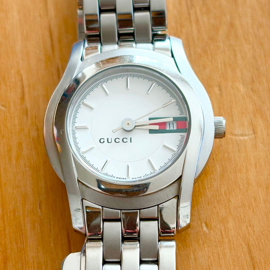 GUCCI グッチ 5500L ラウンドフェイス 腕時計 ステンレススチール