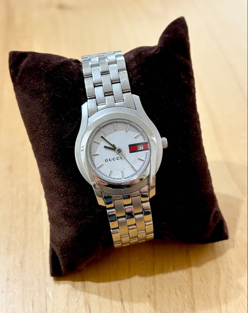 GUCCI グッチ 5500L ラウンドフェイス 腕時計 ステンレススチール