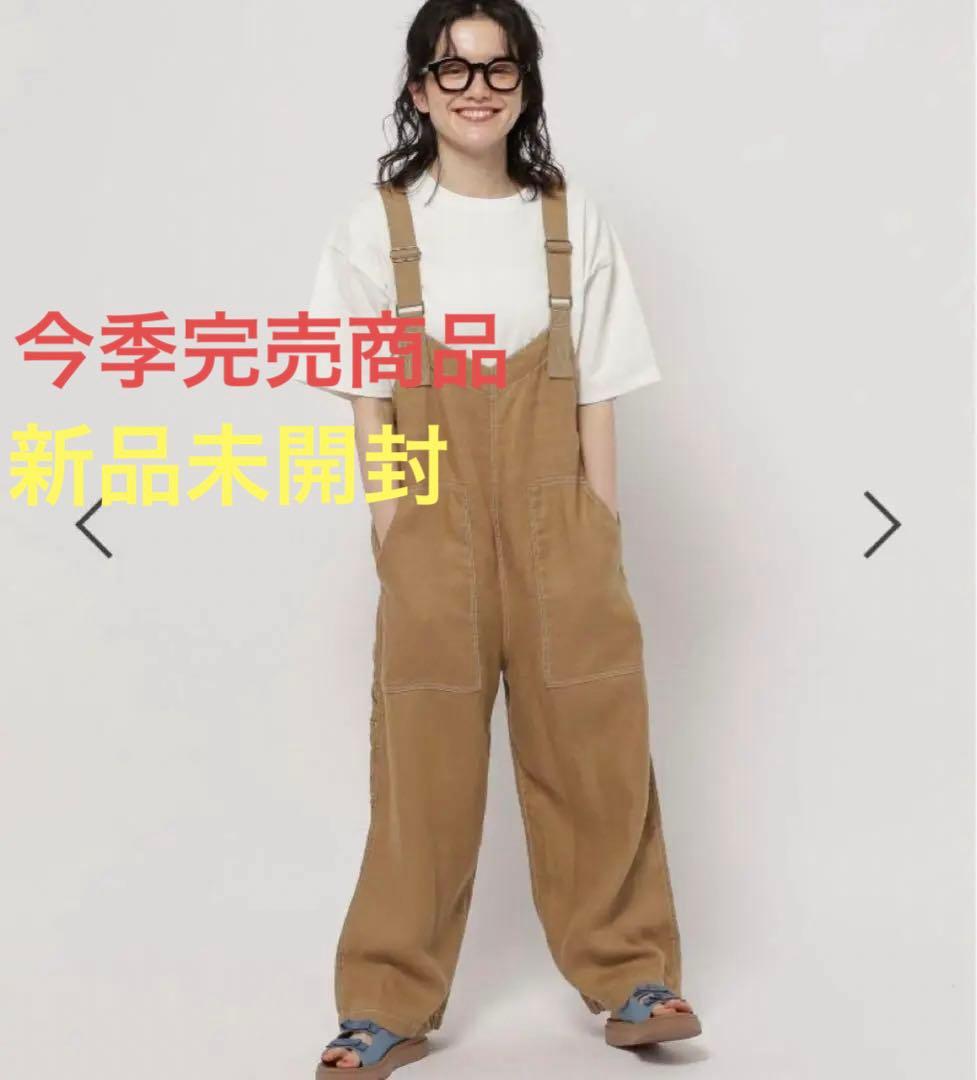 【完売品】✨最終お値下げニコアンド　FINEリネンツイルサロペット　キャメル　L