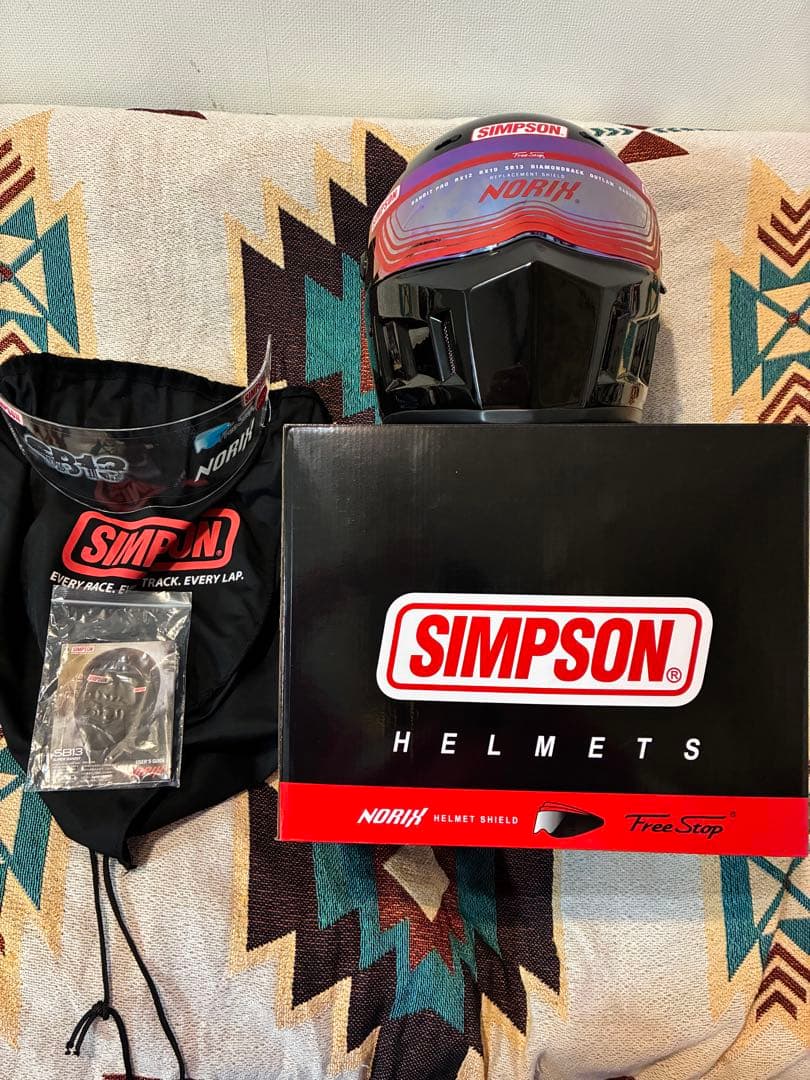 SIMSON フルフェイスヘルメット ブラック ミラーシールド