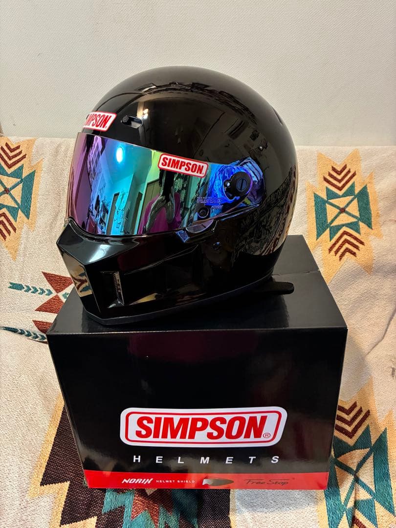 SIMSON フルフェイスヘルメット ブラック ミラーシールド