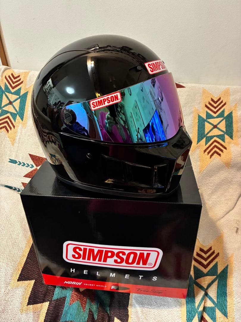 SIMSON フルフェイスヘルメット ブラック ミラーシールド