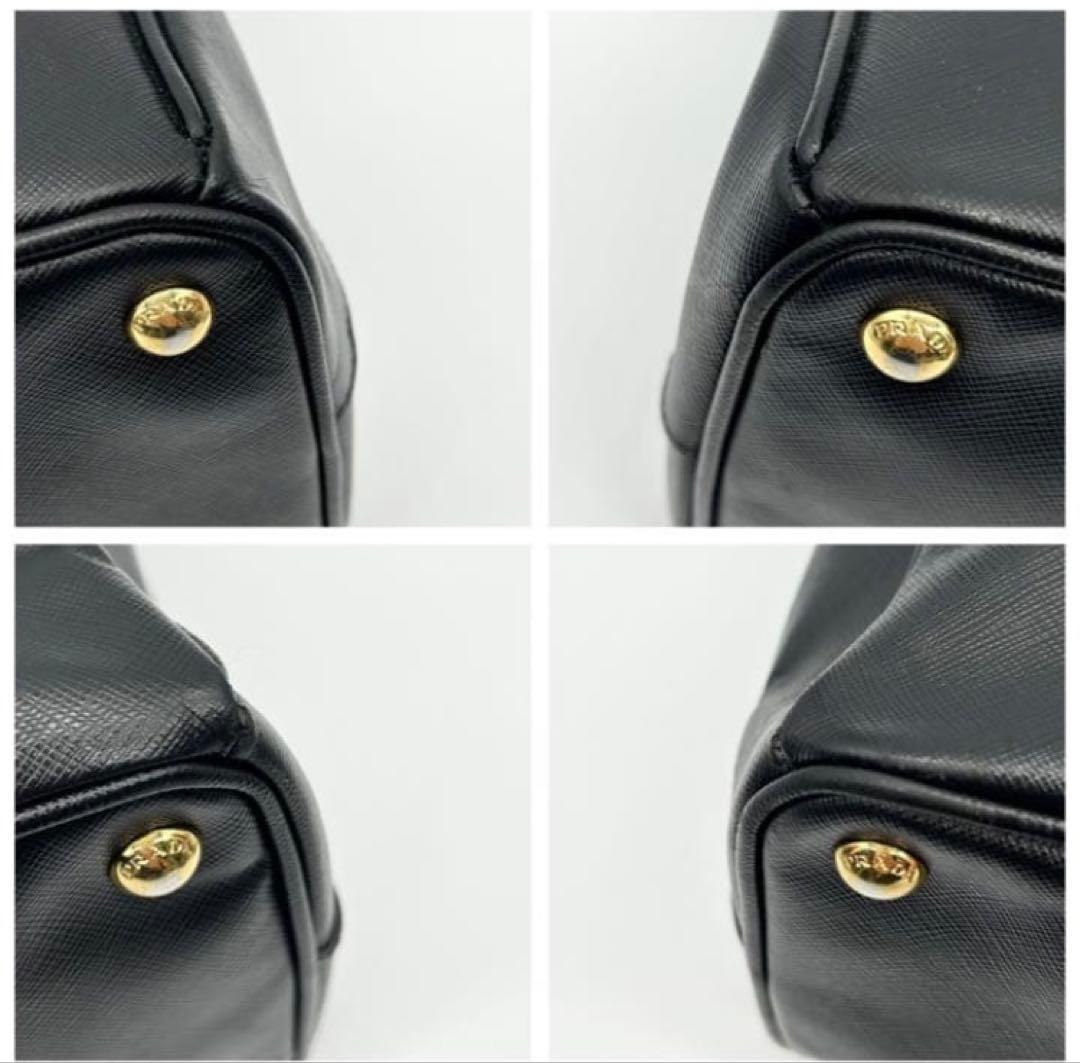 プラダ　ハンドバッグ　ガレリア　三角ロゴ　サフィアーノレザー　ゴールド金具