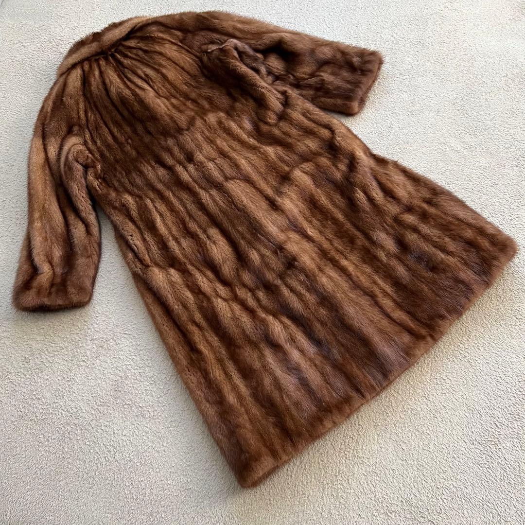 美品　サガミンク　ロイヤル　ロング　キャメル　ファーコート