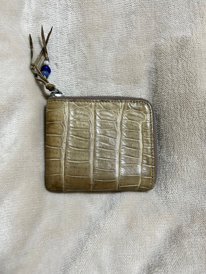 ブルーナボイン　クロコスモールウォレット　ベージュ
