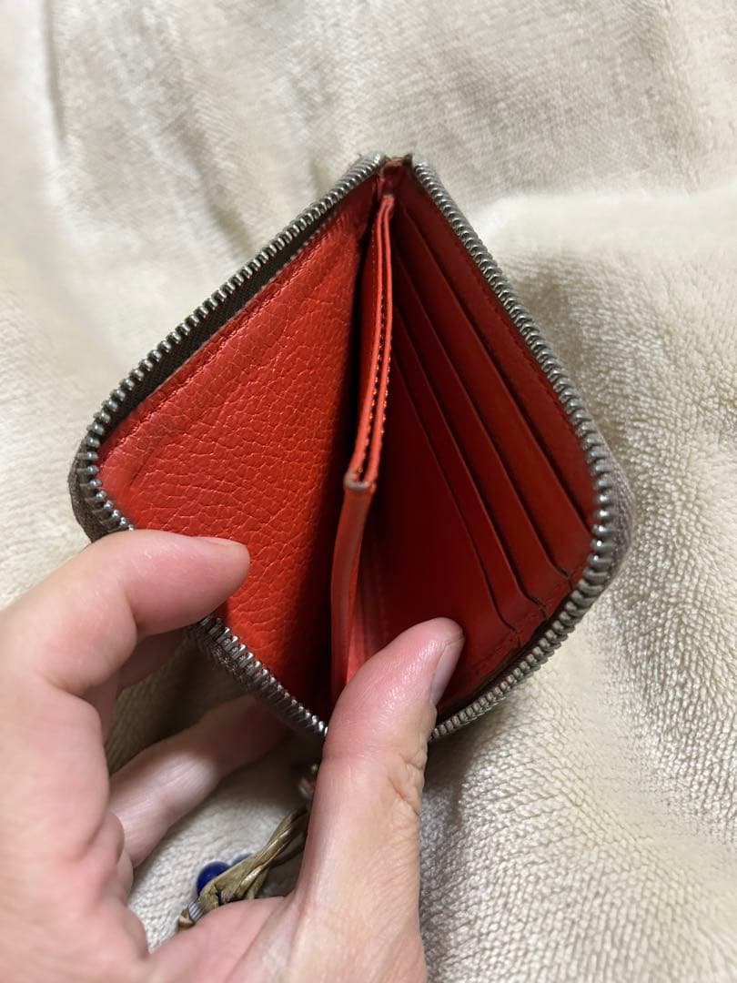 ブルーナボイン　クロコスモールウォレット　ベージュ