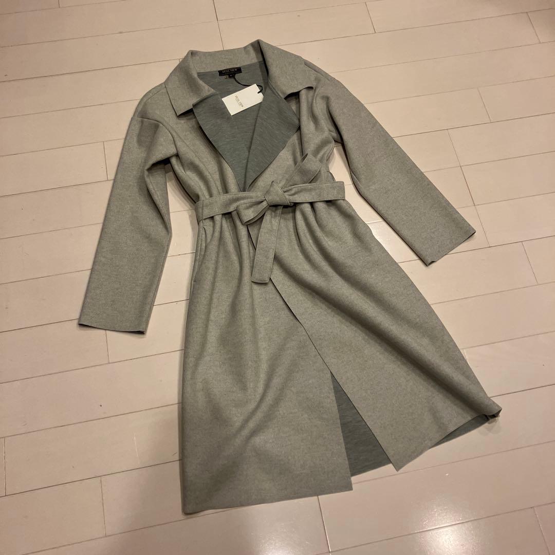 新品DUALVIEWベルト付きライトグレーコート40 47300円