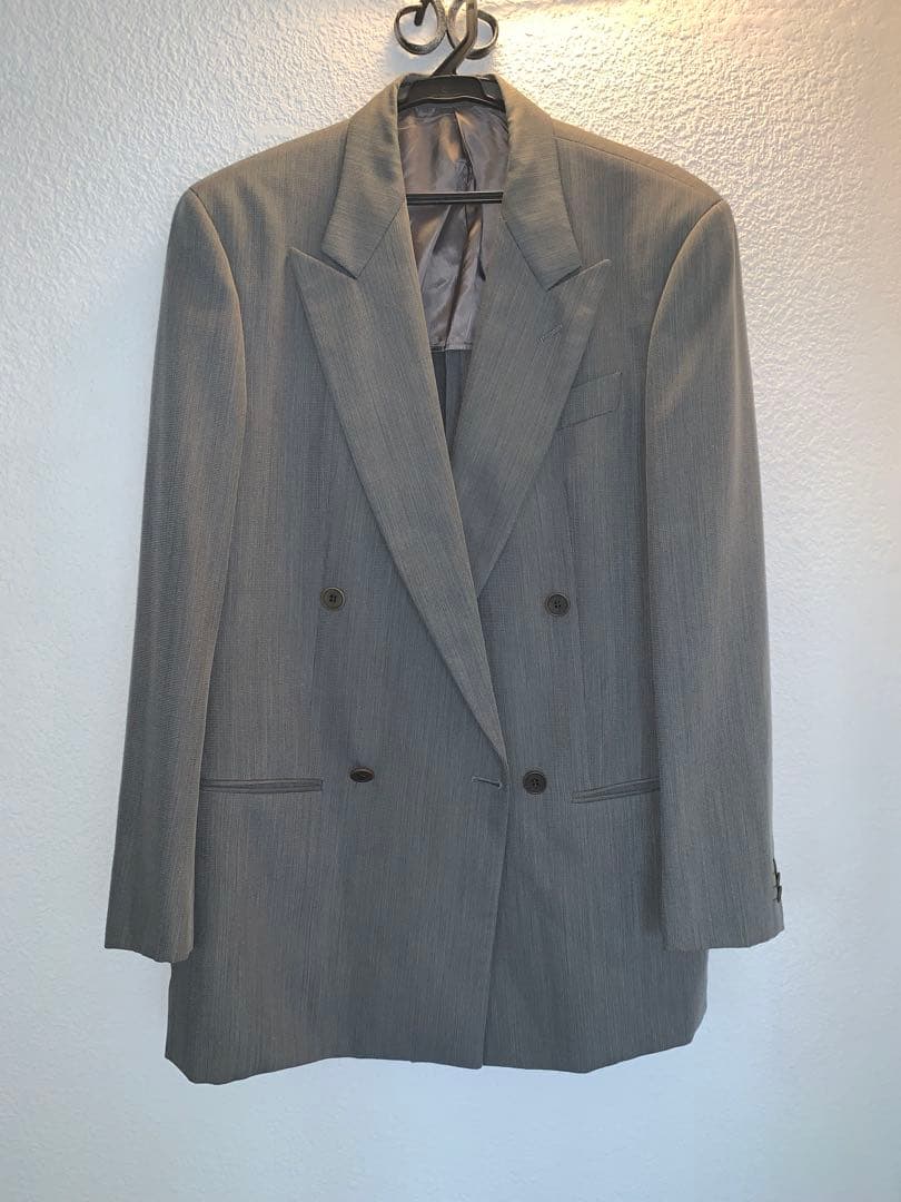 Giorgio Armani ダブルブレストスーツジャケット グレー