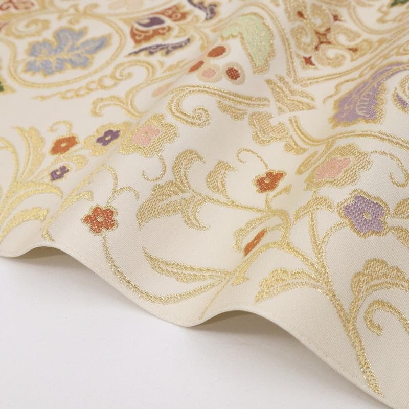 《特選豪華◆本袋帯■煌びやか葡萄唐草◆六通柄■アイボリー◆正絹着物◆FY3-4》