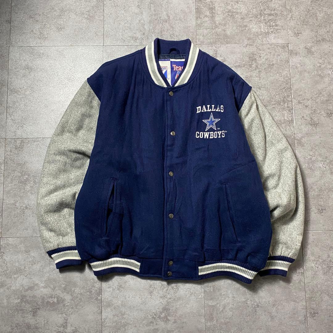 90's NFL ダラス・カウボーイズ　バックロゴ　ウール　中綿　スタジャン