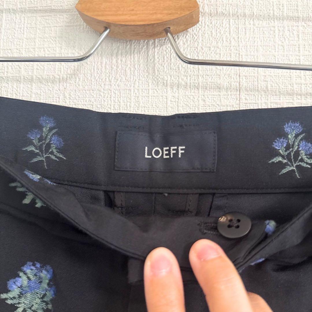 【美品】LOEFF アザミ ジャカード クロップドパンツ ロエフ