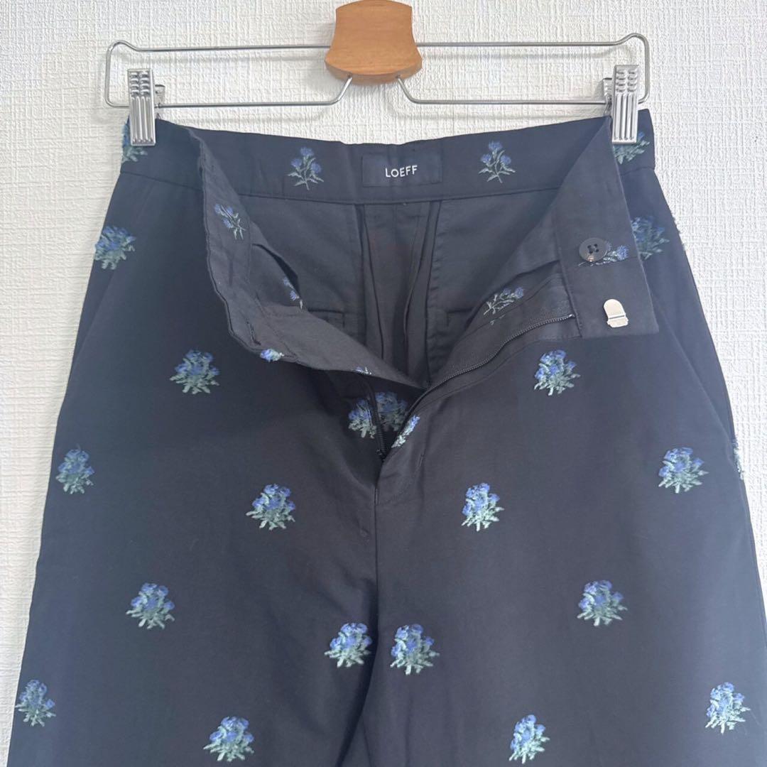 【美品】LOEFF アザミ ジャカード クロップドパンツ ロエフ