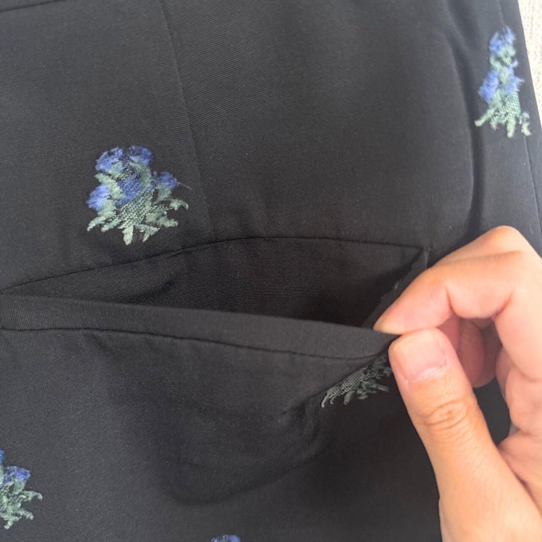 【美品】LOEFF アザミ ジャカード クロップドパンツ ロエフ