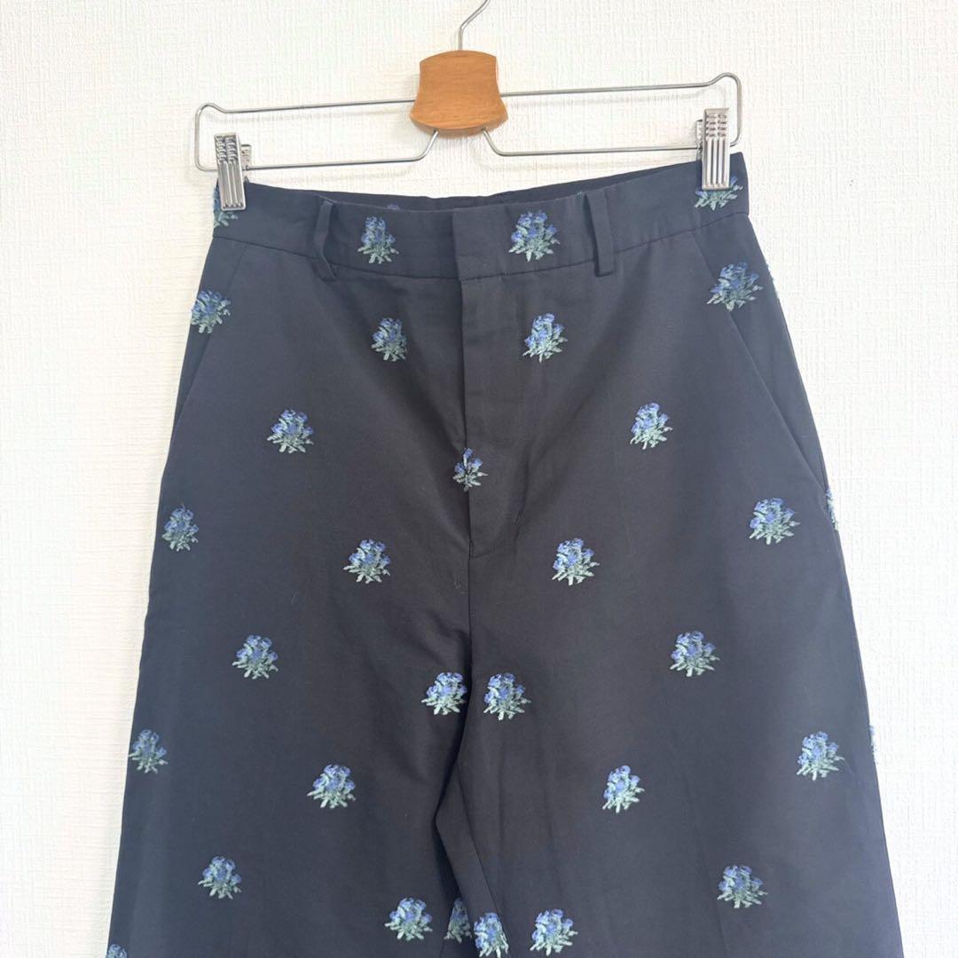 【美品】LOEFF アザミ ジャカード クロップドパンツ ロエフ