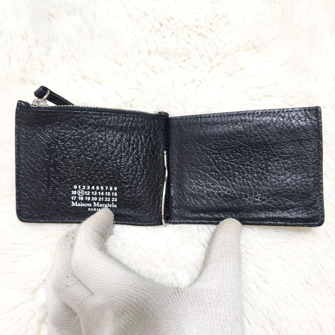 ✨極美品　正規品✨マルジェラ　マネークリップ　二つ折り　ステッチ　カレンダー　黒