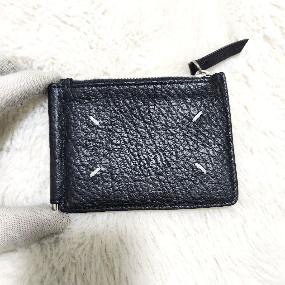 ✨極美品　正規品✨マルジェラ　マネークリップ　二つ折り　ステッチ　カレンダー　黒