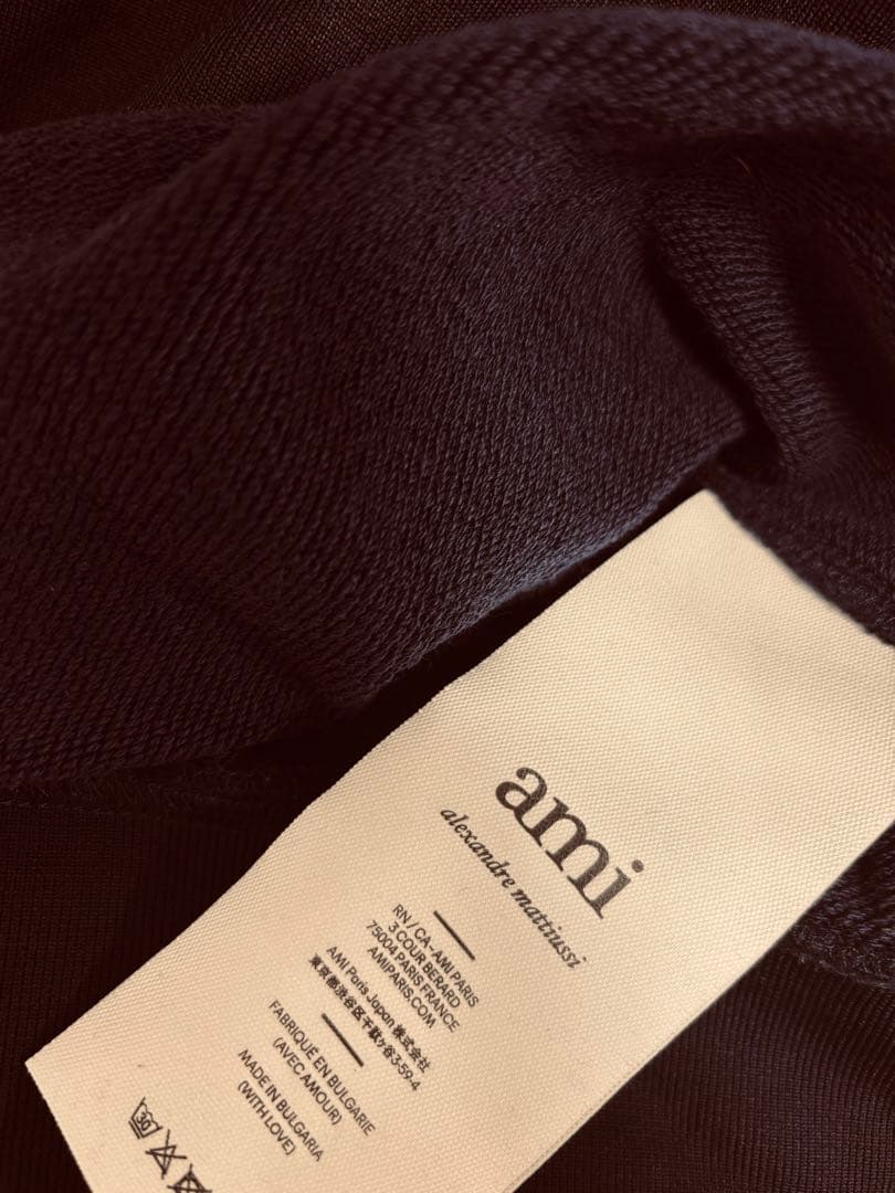 AMI ネイビー ジッパー付きハイネックジャージ アミ サイズS