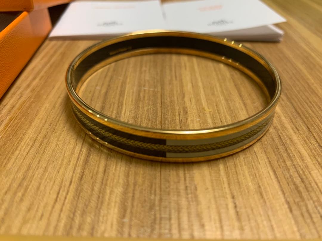 未使用　HERMES エルメス バングル 内周21cmエマイユ