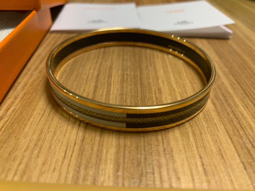 未使用　HERMES エルメス バングル 内周21cmエマイユ