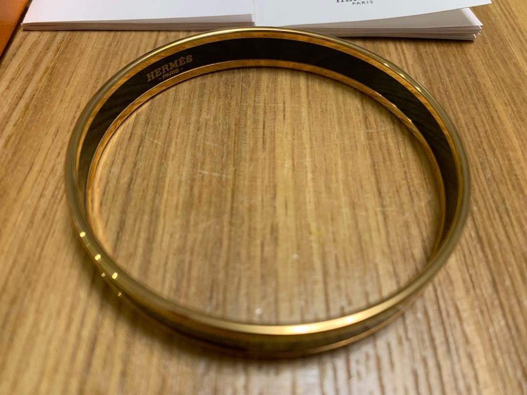 未使用　HERMES エルメス バングル 内周21cmエマイユ
