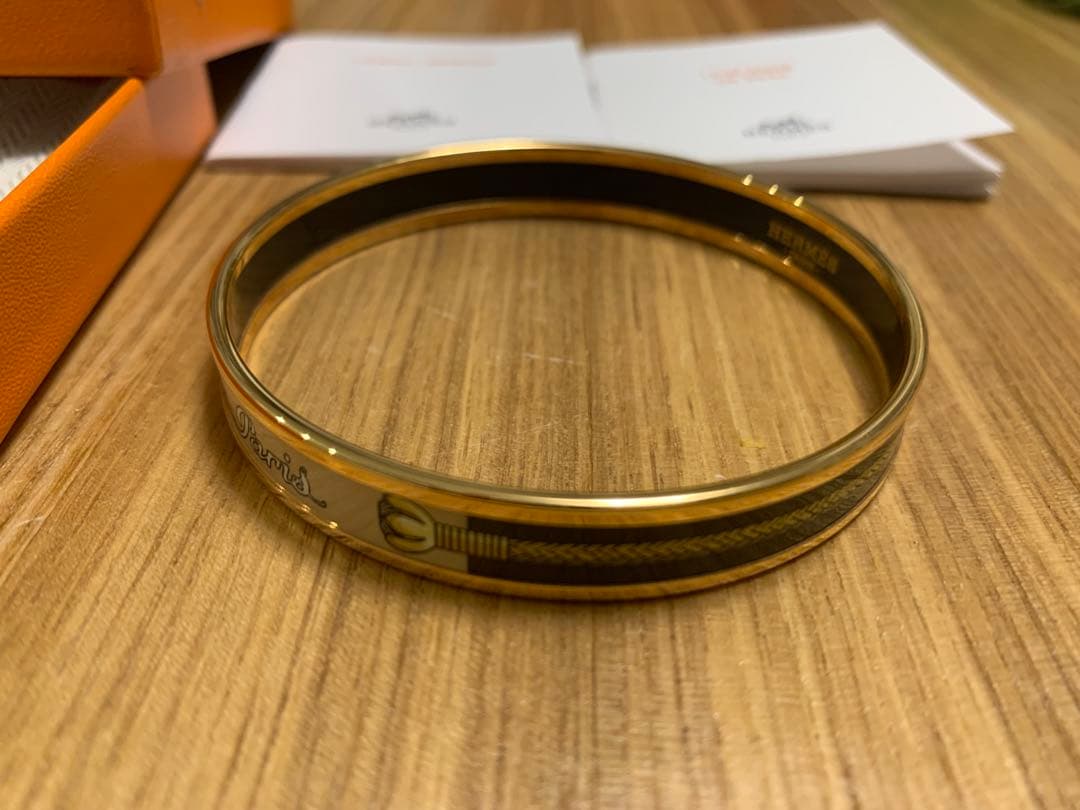 未使用　HERMES エルメス バングル 内周21cmエマイユ