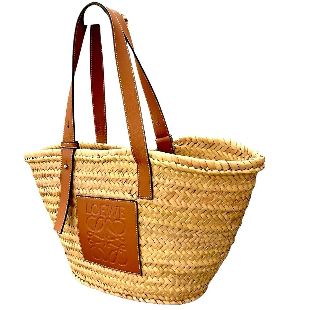 【極美品 ✨】正規品 ロエベ かごバッグ ラフィア トート ラージ バスケット