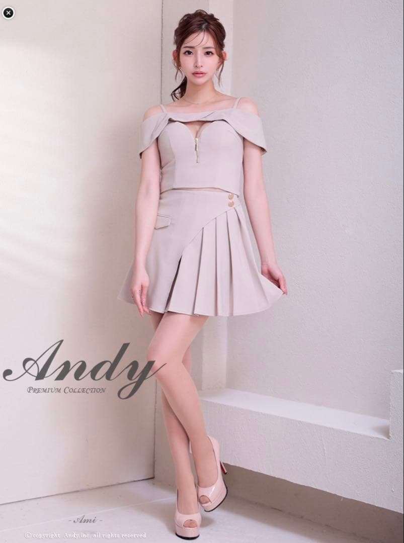 Andy オフショルダードレス ベージュ XS/S/M