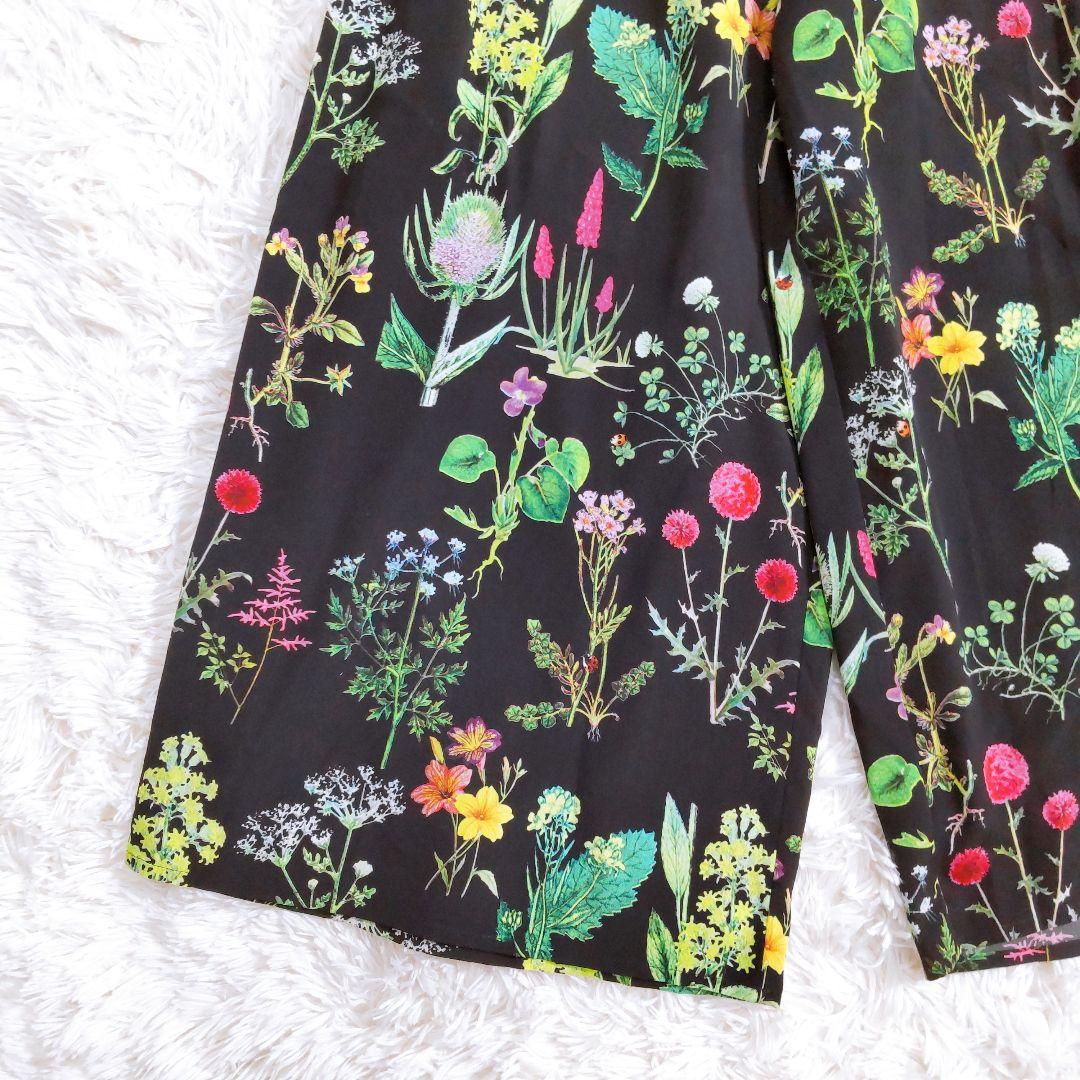 ルルウィルビー スプリングガーデンオールインワン 花柄 黒