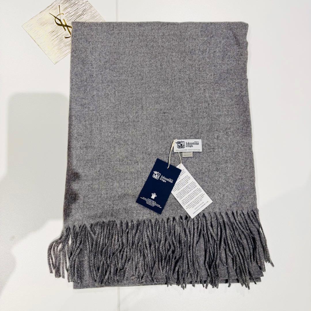ラ*✳様 ジョンストンズ カシミア 大判ストール マフラーグレー　　色: グレー