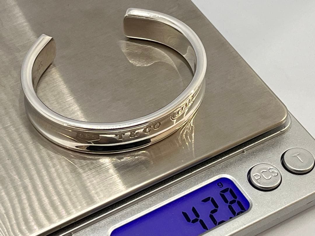 c877美品　1997 ティファニー　1837 ナロー　ワイド　バングル　925