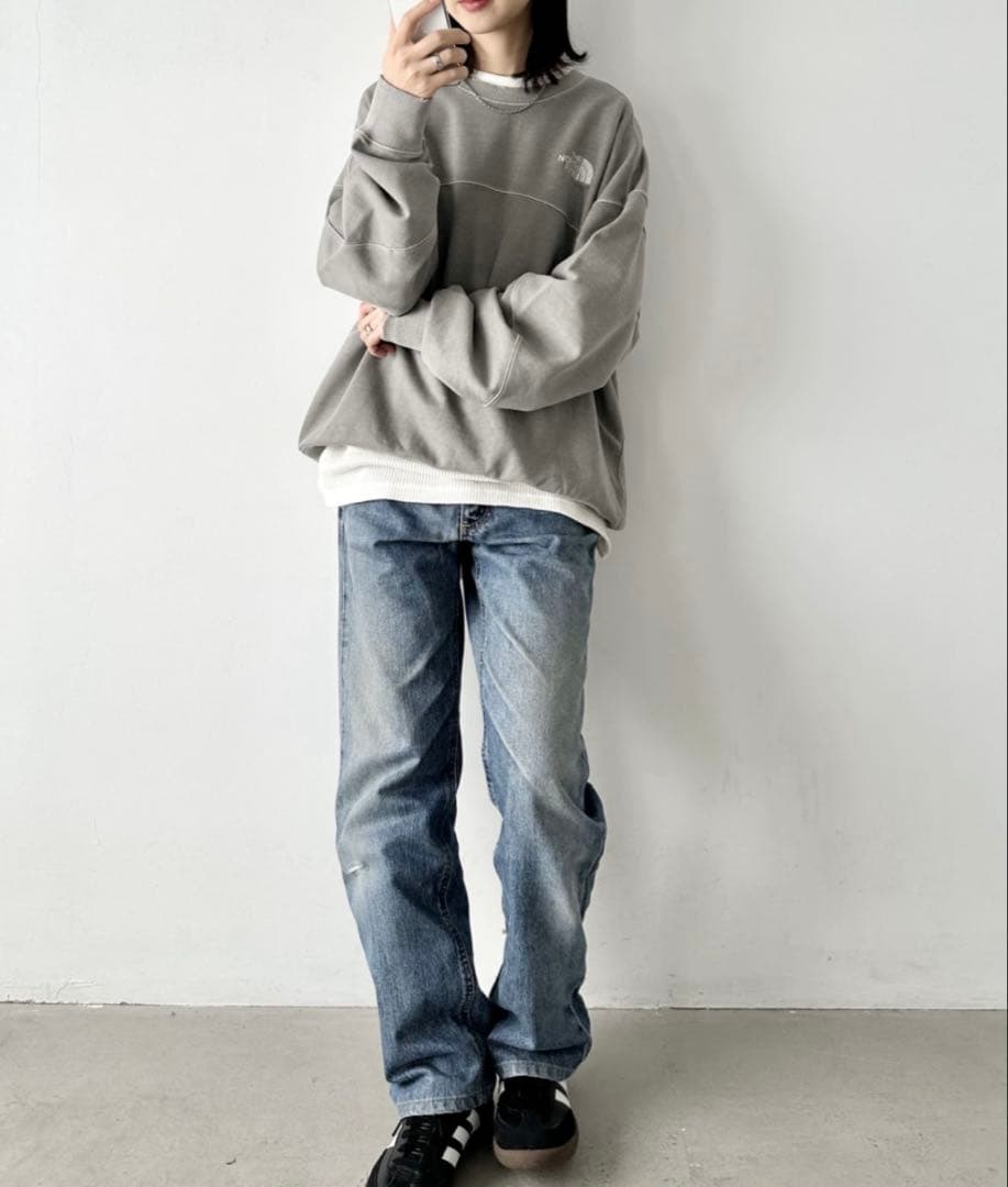 新品　THE NORTH FACE ワンポイント ロゴ刺繍 オーバースウェット