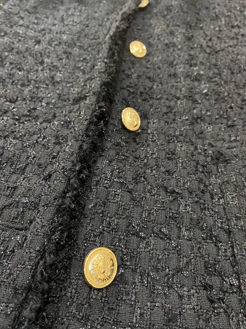 【お値下げ】UNITEDARROWS ツイードジレ　金ボタン ブラック