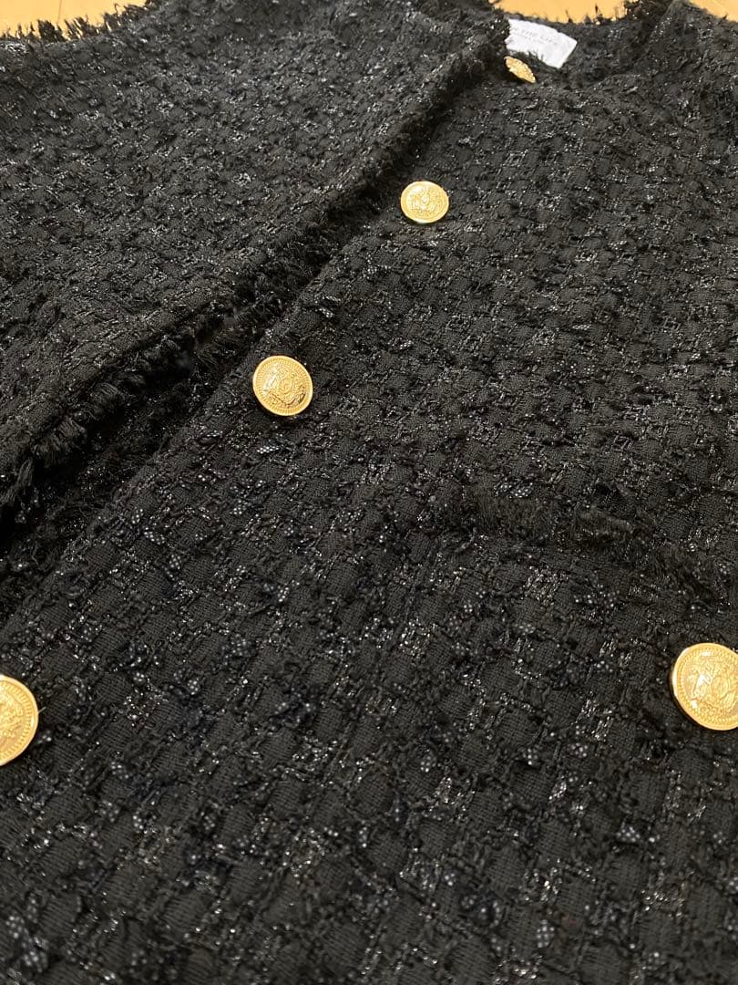 【お値下げ】UNITEDARROWS ツイードジレ　金ボタン ブラック