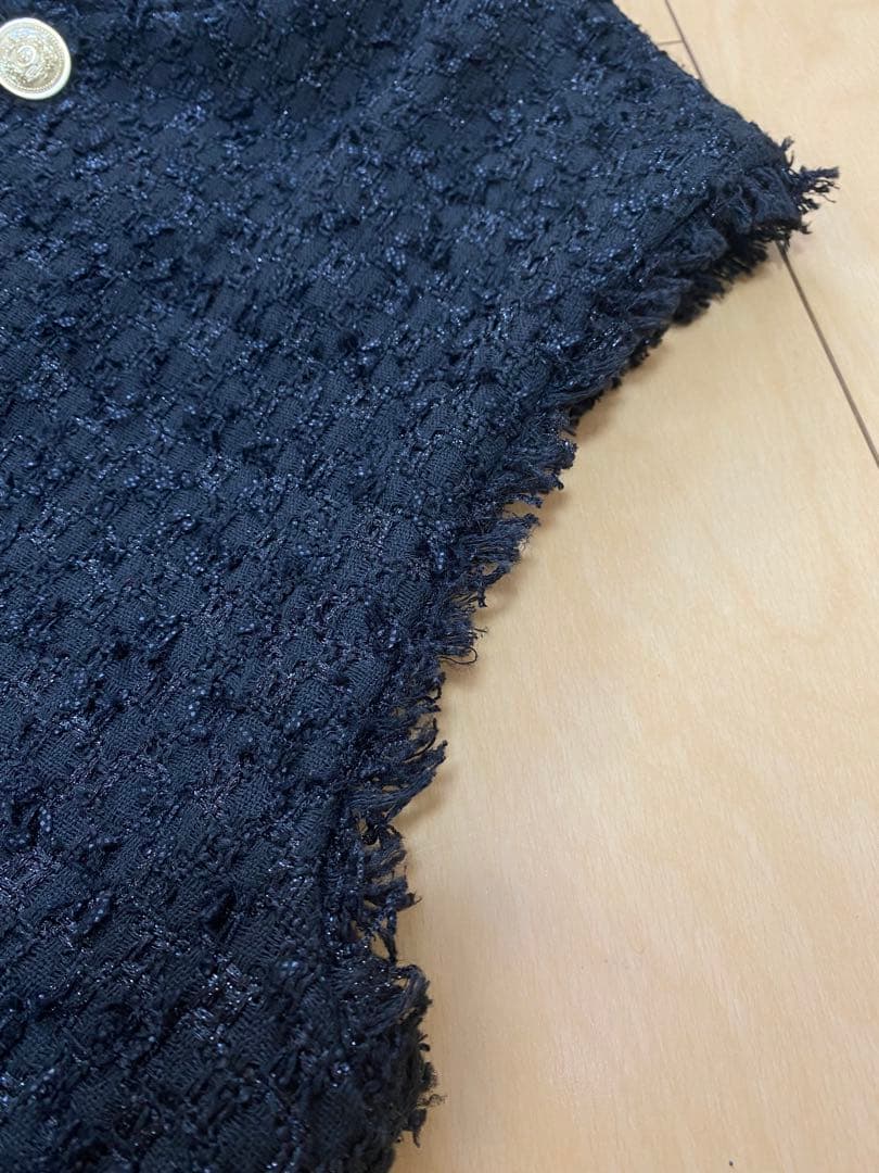 【お値下げ】UNITEDARROWS ツイードジレ　金ボタン ブラック