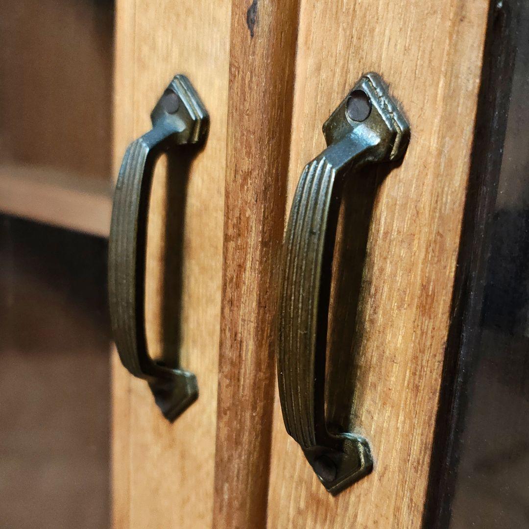 違い棚　本棚　食器棚　木製棚　ガラス棚　昭和レトロ