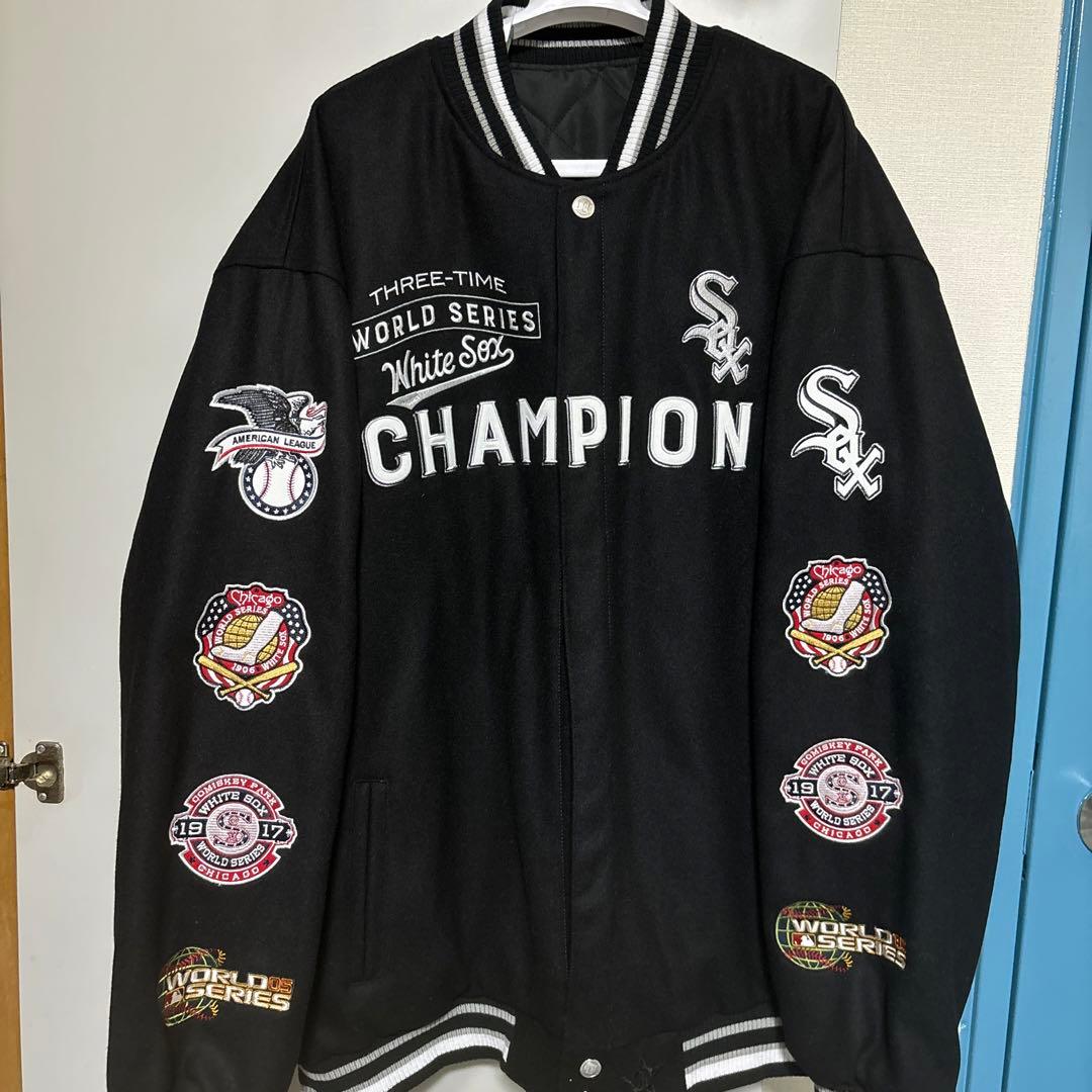 超希少 ホワイトソックス 総刺繍 MLB ジャケット スタジャン リバーシブル