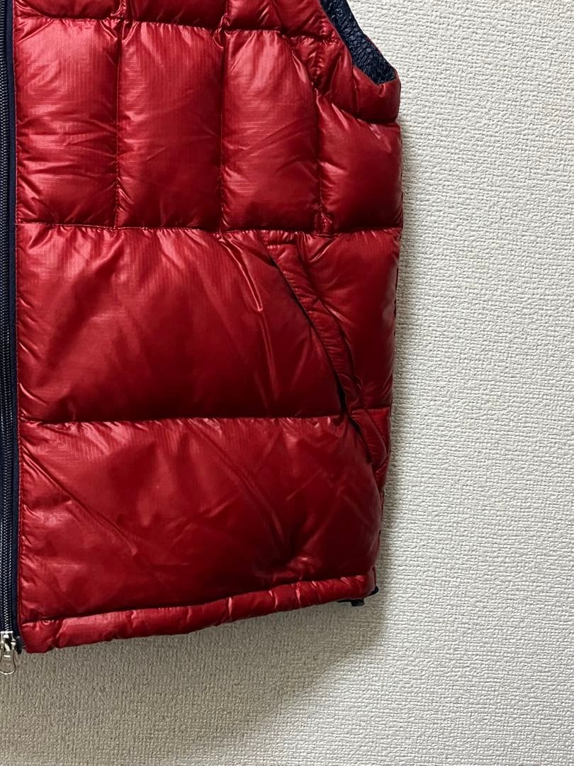 マスターバニーエディション　ナイロンダウンベスト/6　赤　ロゴ刺繍　ダウン80%