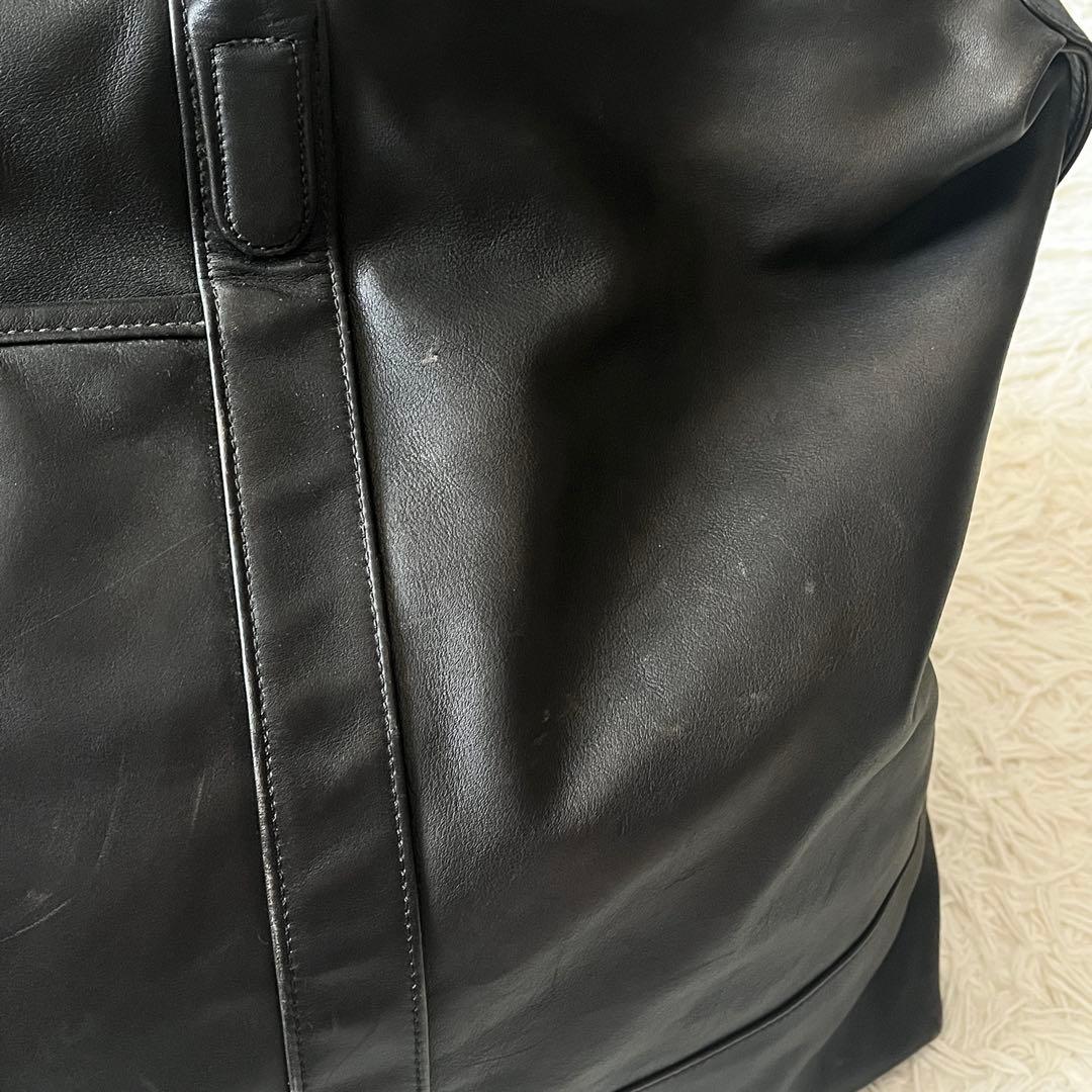 オールドコーチ　2way　ボストンバッグ　レザー　黒　ブラック　大容量　USA製