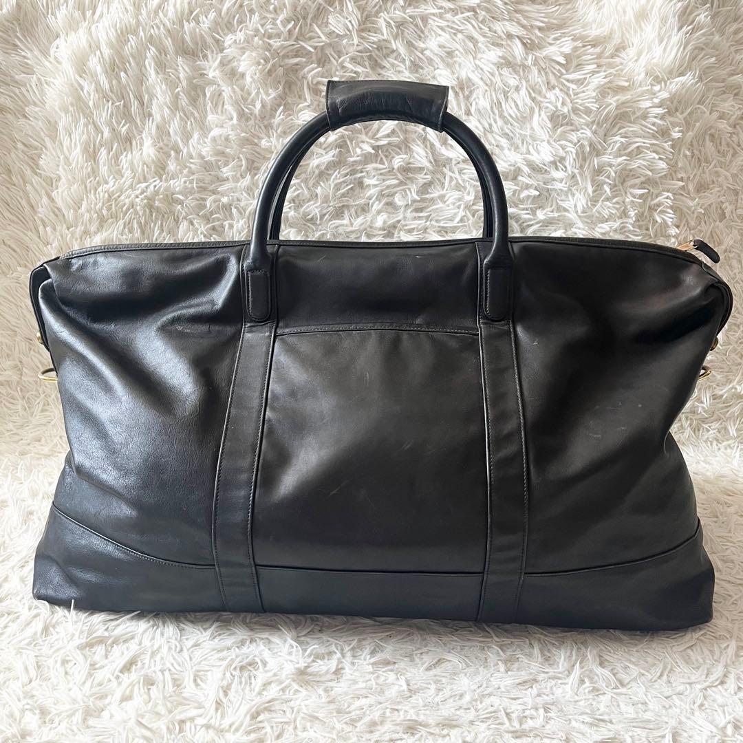 オールドコーチ　2way　ボストンバッグ　レザー　黒　ブラック　大容量　USA製