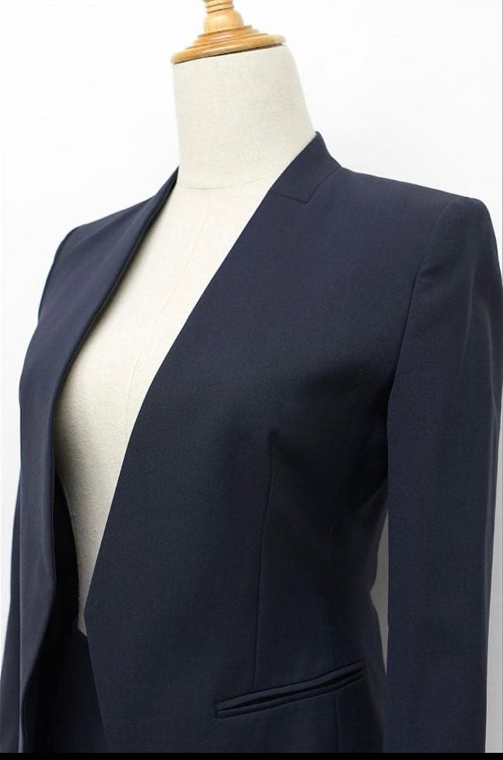 【Theory】セットアップ スーツ ノーカラー 00 ネイビー