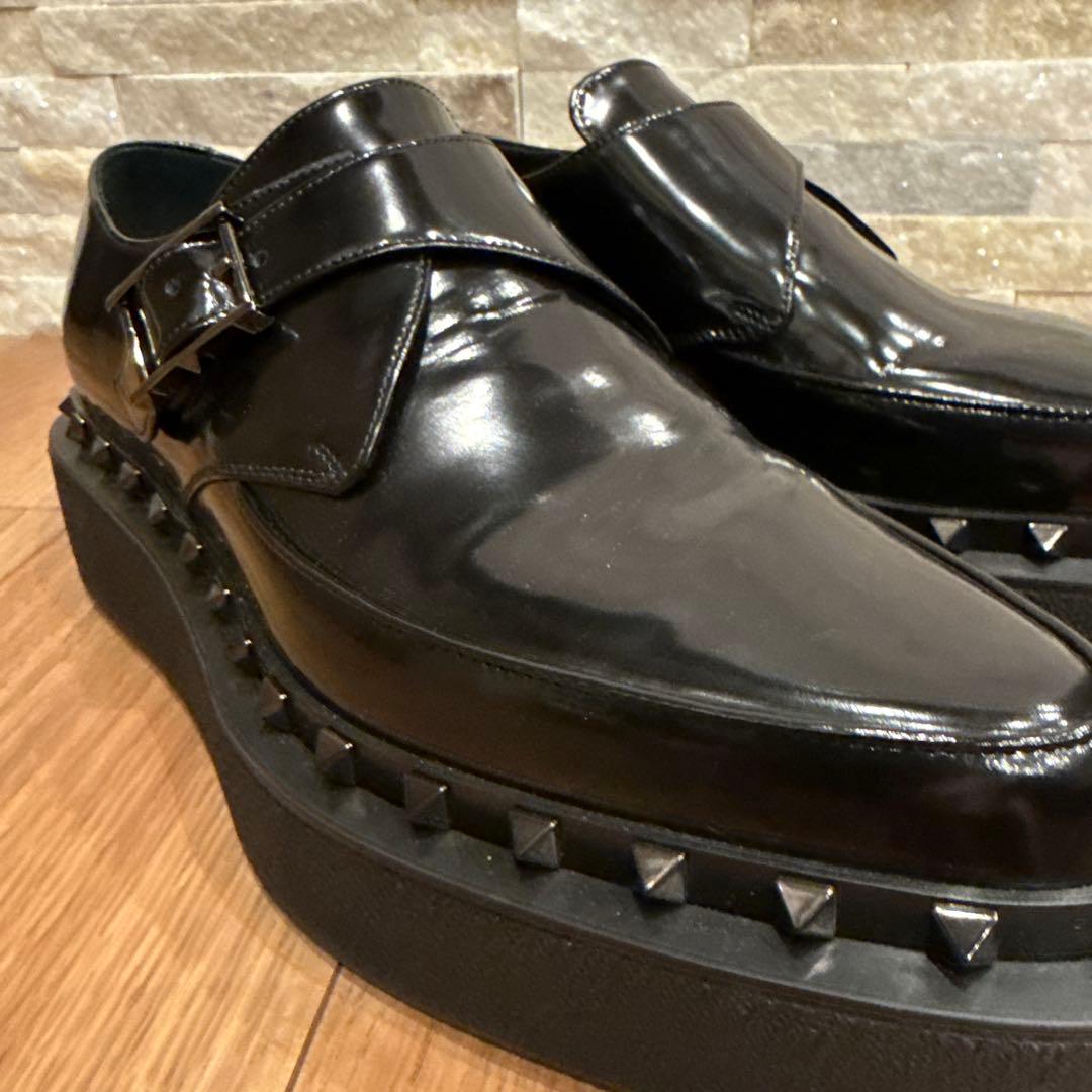 ヴァレンティノ　モンクストラップ　スタッズ　ドレスレザーシューズ　厚底　41