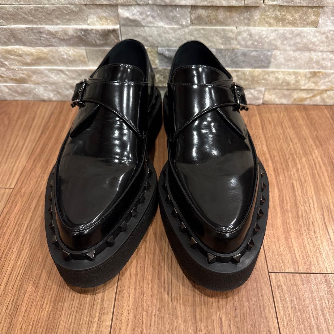 ヴァレンティノ　モンクストラップ　スタッズ　ドレスレザーシューズ　厚底　41