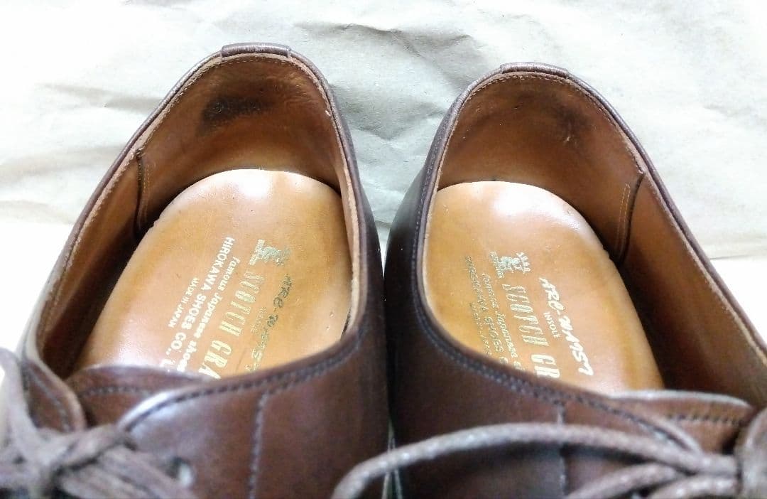 スコッチグレイン ストレートチップ ダークブラウン サイズ26.5