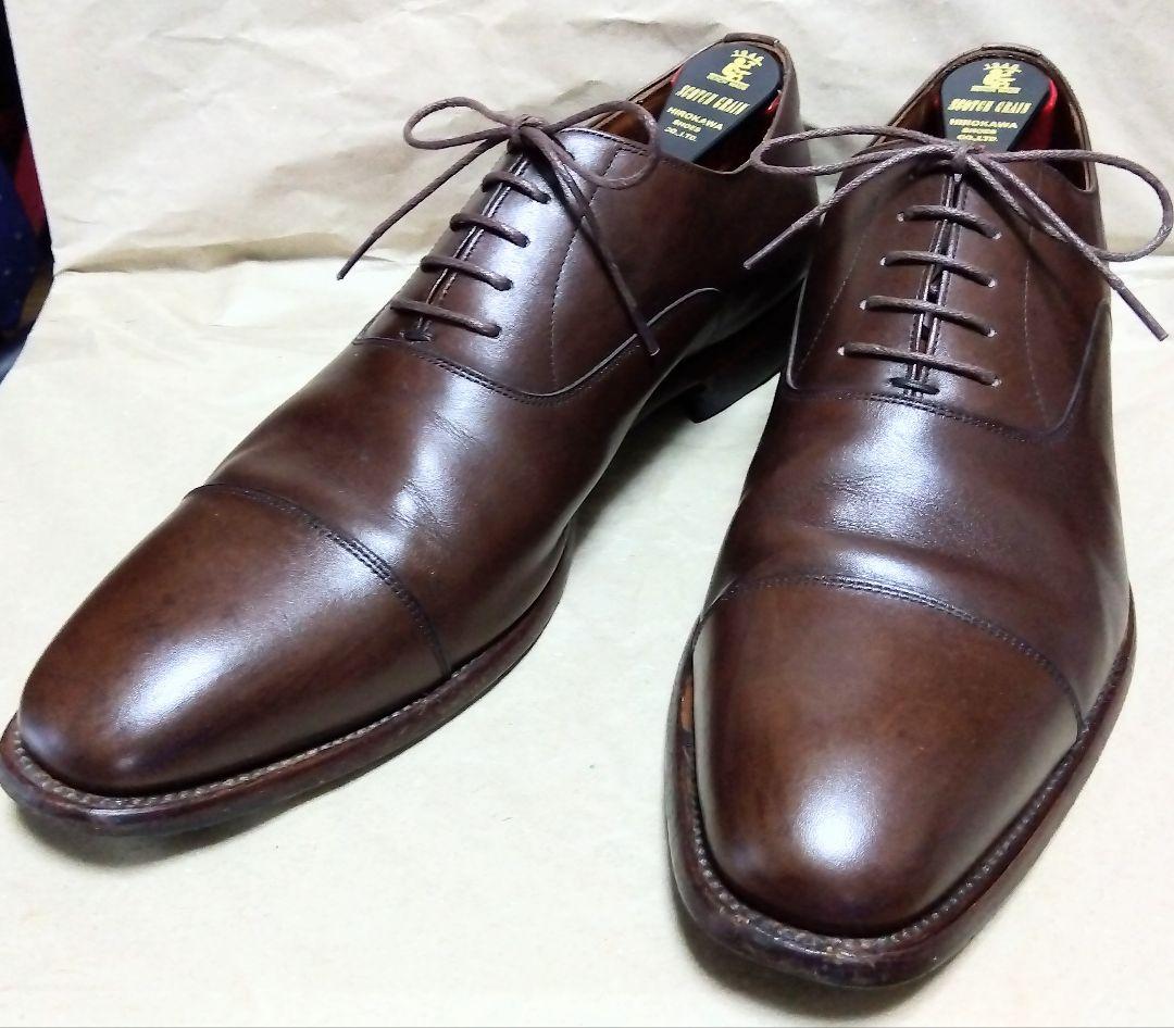 スコッチグレイン ストレートチップ ダークブラウン サイズ26.5