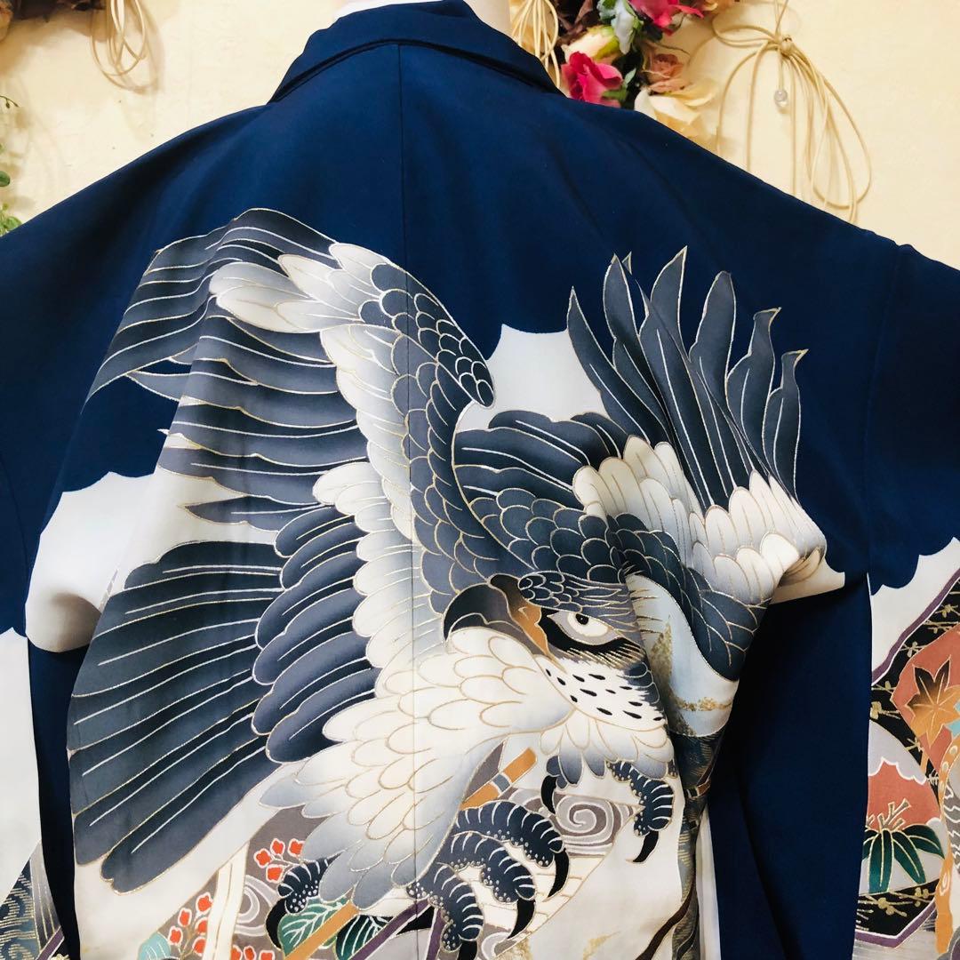 七五三五歳‼️完全️フルセット❤️ 豪華未使用タグ付き‼️日本男子凛々しい鷹豪華刺繍