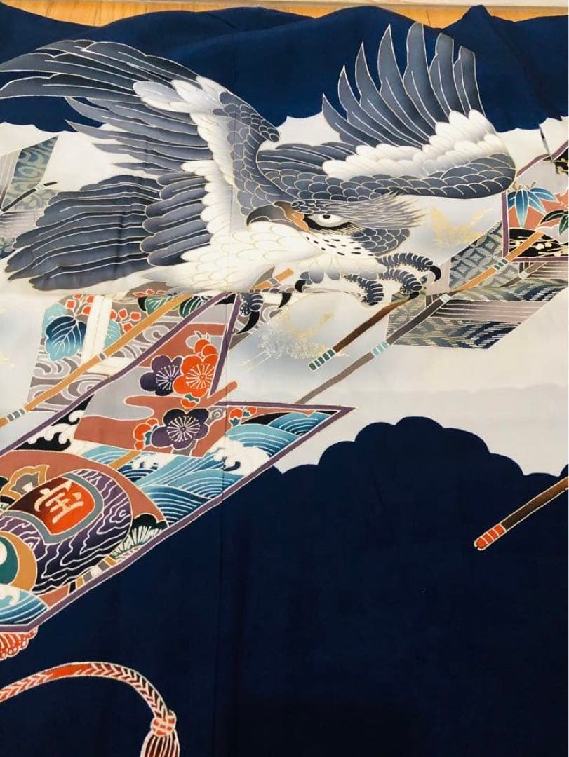 七五三五歳‼️完全️フルセット❤️ 豪華未使用タグ付き‼️日本男子凛々しい鷹豪華刺繍