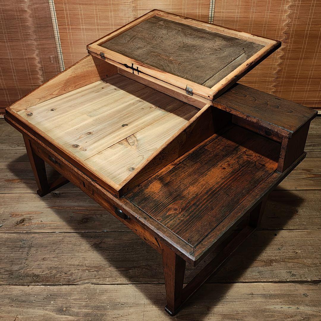 帳場机　文机　ライティングデスク　昭和レトロ　古家具