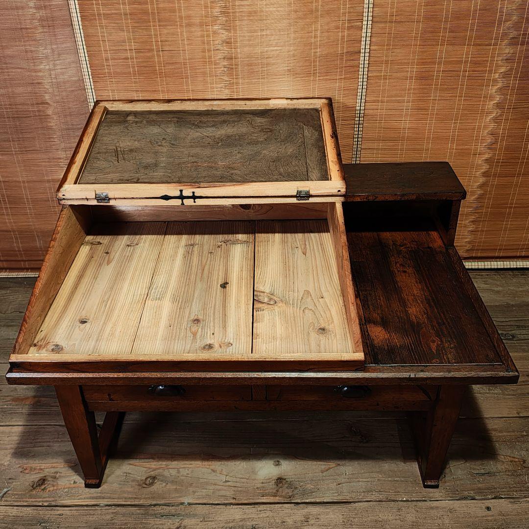 帳場机　文机　ライティングデスク　昭和レトロ　古家具